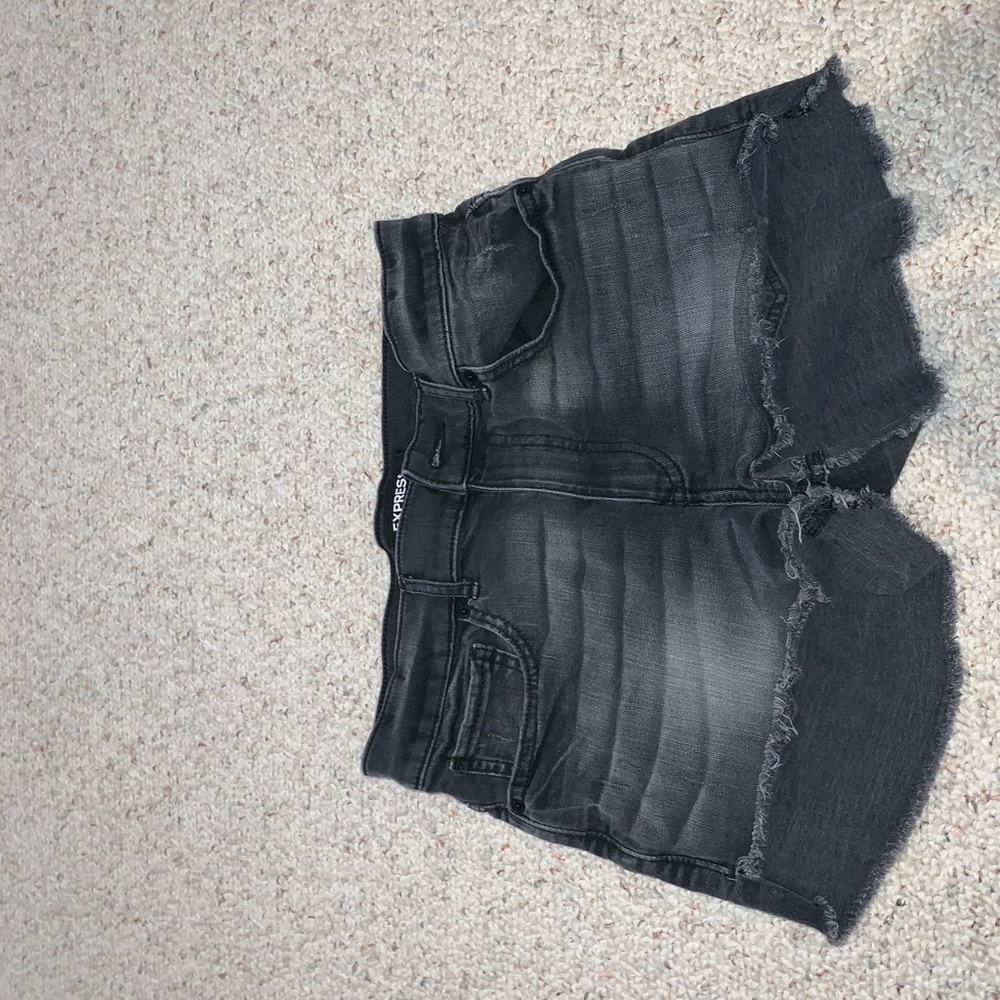 black jean shorts
